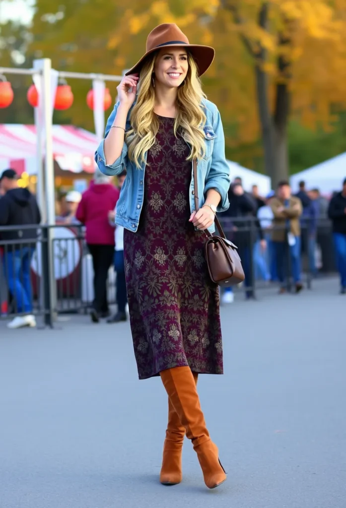 Fall Outfits for Women: The Effortless Midi Dress and Boots Combo