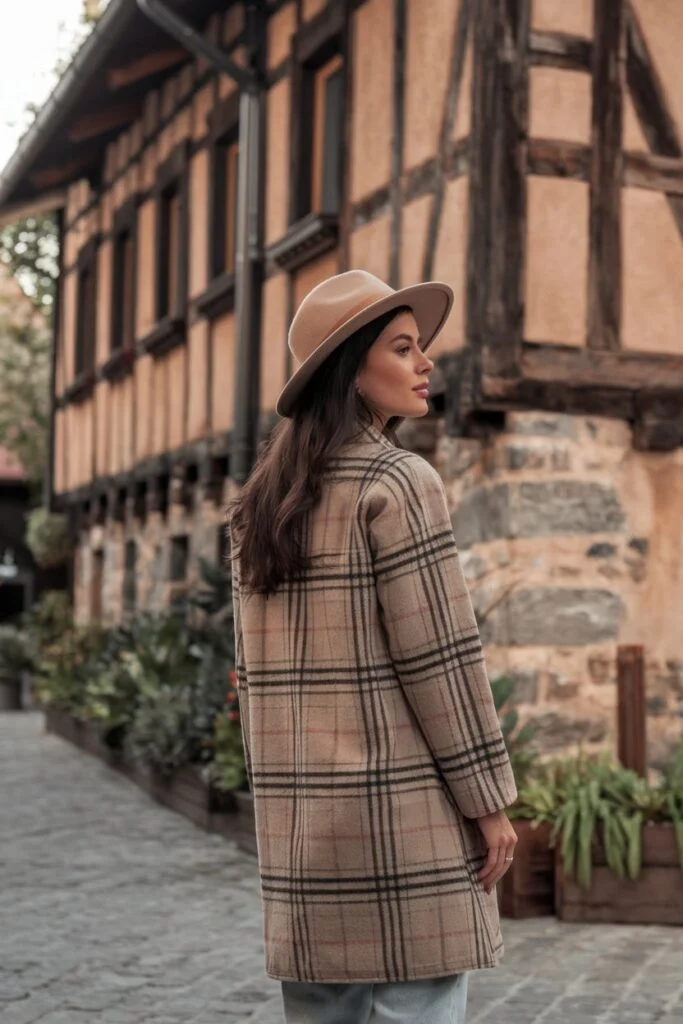 Women's Wool Coat: plaid